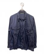 AURALEEオーラリー）の古着「LIGHT NYLON ZIP SHIRT」｜ネイビー