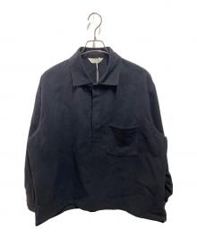 STILL BY HAND（スティルバイハンド）の古着「SYNTHETIC LEATHER OVER SHIRT」｜ブラック