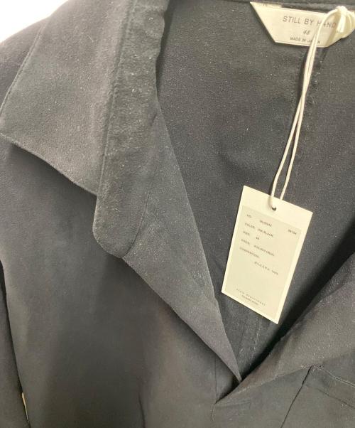STILL BY HAND（スティルバイハンド）STILL BY HAND (スティルバイハンド) SYNTHETIC LEATHER OVER SHIRT ブラック サイズ:48の古着・服飾アイテム