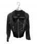 DIESEL（ディーゼル）の古着「リブダメージ加工ラムレザージャケット」｜ブラック