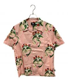 stussy（ステューシー）の古着「SKULL PATTERN SHIRT」｜ピンク