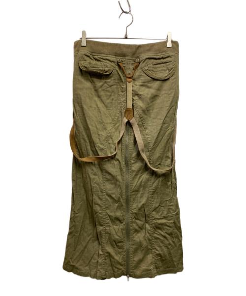 goa（ゴア）goa (ゴア) リネン混ジップギミックスカート カーキ サイズ:FREEの古着・服飾アイテム