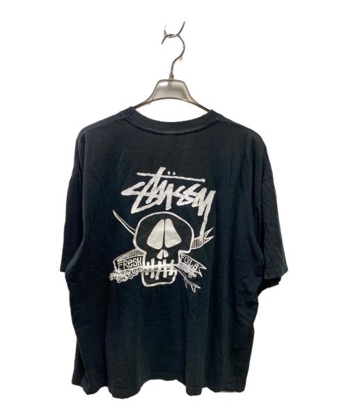 stussy（ステューシー）stussy (ステューシー) 90s FRESH FOILSプリントTシャツ ブラック サイズ:Ｌの古着・服飾アイテム