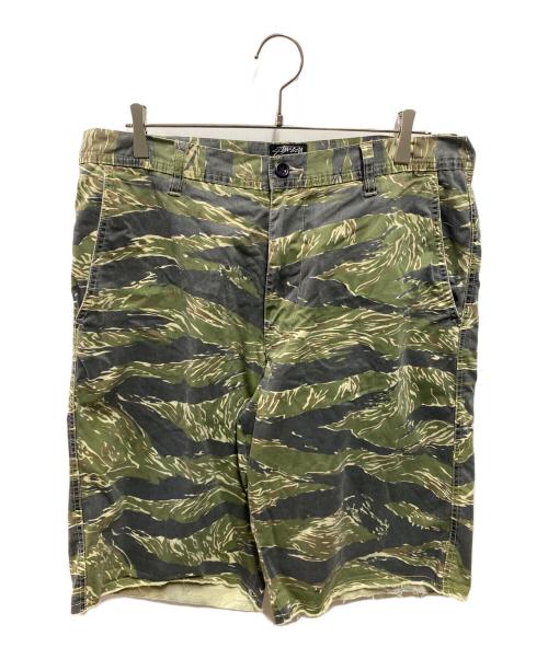 stussy（ステューシー）stussy (ステューシー) タイガーカモカットオフハーフパンツ グリーン サイズ:32の古着・服飾アイテム