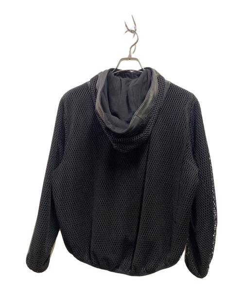 DIESEL（ディーゼル）DIESEL (ディーゼル) レザーメッシュフーディージャケット ブラック サイズ:Ｓの古着・服飾アイテム