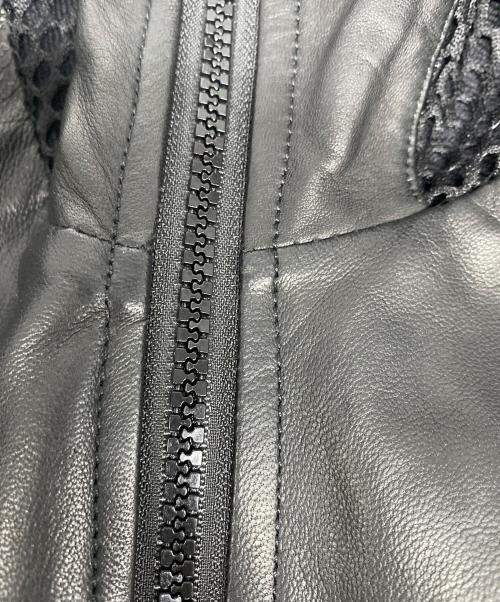 DIESEL（ディーゼル）DIESEL (ディーゼル) レザーメッシュフーディージャケット ブラック サイズ:Ｓの古着・服飾アイテム