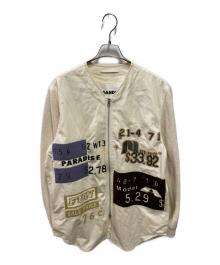 JIL SANDER（ジルサンダー）の古着「22SS グラフィック袖切替ノーカラージャケット」｜ベージュ