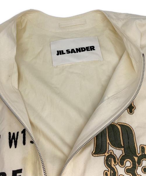 JIL SANDER（ジルサンダー）JIL SANDER (ジルサンダー) 22SS グラフィック袖切替ノーカラージャケット ベージュ サイズ:48の古着・服飾アイテム