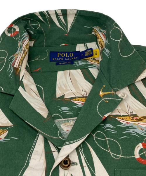 POLO RALPH LAUREN（ポロ・ラルフローレン）POLO RALPH LAUREN (ポロ・ラルフローレン) 総柄オープンカラーシャツ グリーン サイズ:Mの古着・服飾アイテム