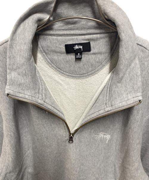 stussy（ステューシー）stussy (ステューシー) ハーフジップスウェット グレー サイズ:Sの古着・服飾アイテム