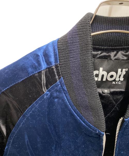 Schott（ショット）Schott (ショット) ANGEL SATIN SKA JACKET ブルー サイズ:XSの古着・服飾アイテム