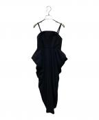 CLANEクラネ）の古着「BARE TOP DRAPE ONEPIECE」｜ブラック