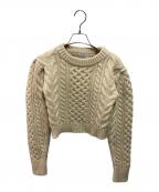 CLANEクラネ）の古着「HAND CABLE COMPACT KNIT TOPS」｜アイボリー