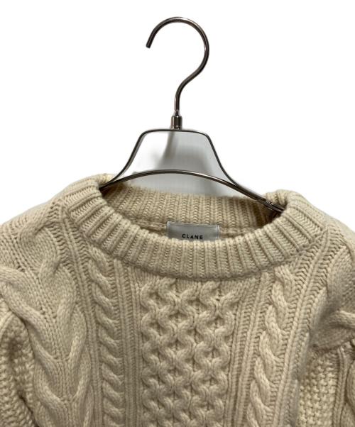 CLANE（クラネ）CLANE (クラネ) HAND CABLE COMPACT KNIT TOPS アイボリー サイズ:Sの古着・服飾アイテム