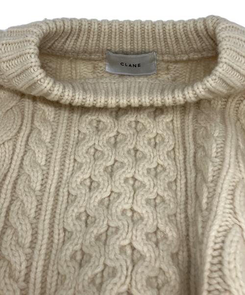 CLANE（クラネ）CLANE (クラネ) HAND CABLE COMPACT KNIT TOPS アイボリー サイズ:Sの古着・服飾アイテム