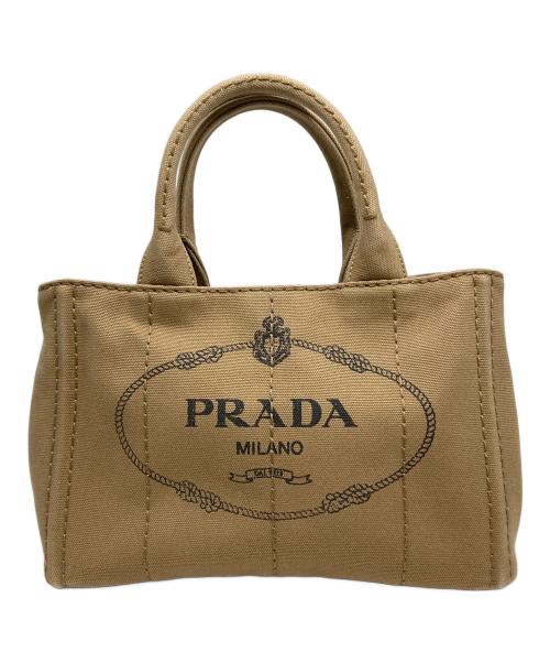 PRADA（プラダ）PRADA (プラダ) 2WAYキャンバストートバッグ ベージュの古着・服飾アイテム