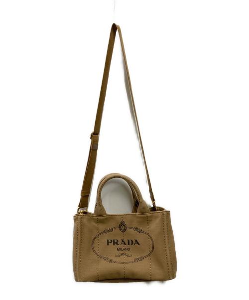 PRADA（プラダ）PRADA (プラダ) 2WAYキャンバストートバッグ ベージュの古着・服飾アイテム