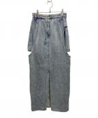 CLANEクラネ）の古着「CIRCLE CUT LAYERED DENIM SKIRT」｜インディゴ