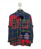 POLO RALPH LAURENポロ・ラルフローレン）の古着「パッチワークシャツ」｜レッド