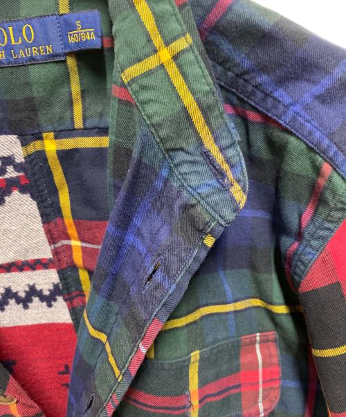 POLO RALPH LAUREN（ポロ・ラルフローレン）POLO RALPH LAUREN (ポロ・ラルフローレン) パッチワークシャツ レッド サイズ:Sの古着・服飾アイテム