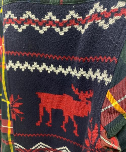 POLO RALPH LAUREN（ポロ・ラルフローレン）POLO RALPH LAUREN (ポロ・ラルフローレン) パッチワークシャツ レッド サイズ:Sの古着・服飾アイテム