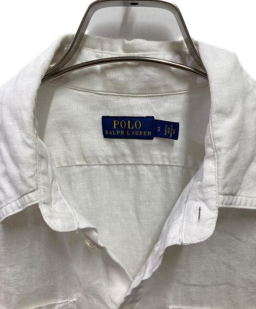 POLO RALPH LAUREN（ポロ・ラルフローレン）POLO RALPH LAUREN (ポロ・ラルフローレン) リネン半袖シャツ ホワイト サイズ:2の古着・服飾アイテム