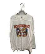 Hysteric Glamourヒステリックグラマー）の古着「69Vネック オーバーサイズTシャツ」｜ホワイト
