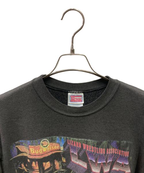 Hanes（ヘインズ）Hanes (ヘインズ) 90's カメレオンプリントスウェット budweiser ブラック サイズ:Ｌの古着・服飾アイテム