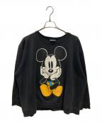 MICKEY&COミッキーアンドコウ）の古着「90's 青パンお座りミッキースウェット」｜ブラック