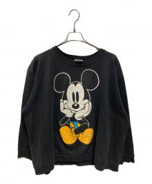 MICKEY&CO（ミッキーアンドコウ）の古着「90's 青パンお座りミッキースウェット」｜ブラック