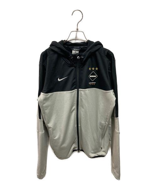 NIKE（ナイキ）NIKE (ナイキ) F.C.R.B. (エフシーレアルブリストル) DRI-FIT KNIT FZ HOODY ブラック×グレー サイズ:Sの古着・服飾アイテム