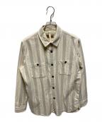 NIGEL CABOURN LYBROナイジェルケーボン ライブロ）の古着「ARCTIC SHIRT COTTON STRIP」｜アイボリー