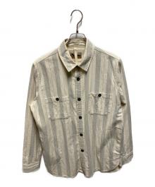 NIGEL CABOURN LYBRO（ナイジェルケーボン ライブロ）の古着「ARCTIC SHIRT COTTON STRIP」｜アイボリー
