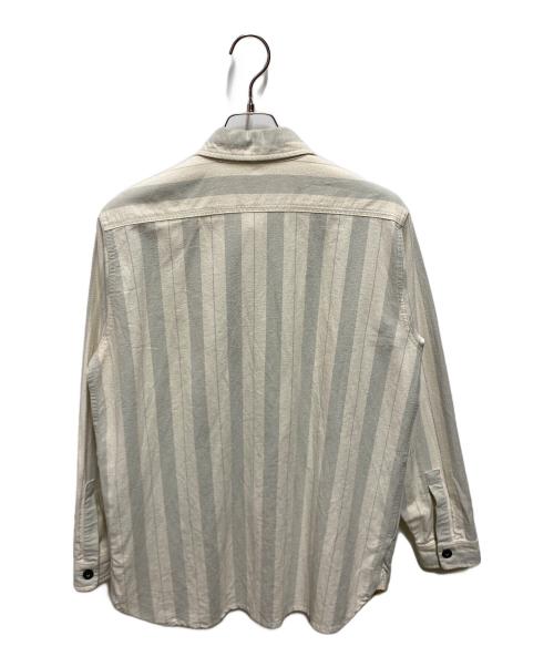 NIGEL CABOURN LYBRO（ナイジェルケーボン ライブロ）NIGEL CABOURN LYBRO (ナイジェルケーボン ライブロ) ARCTIC SHIRT COTTON STRIP アイボリー サイズ:48の古着・服飾アイテム