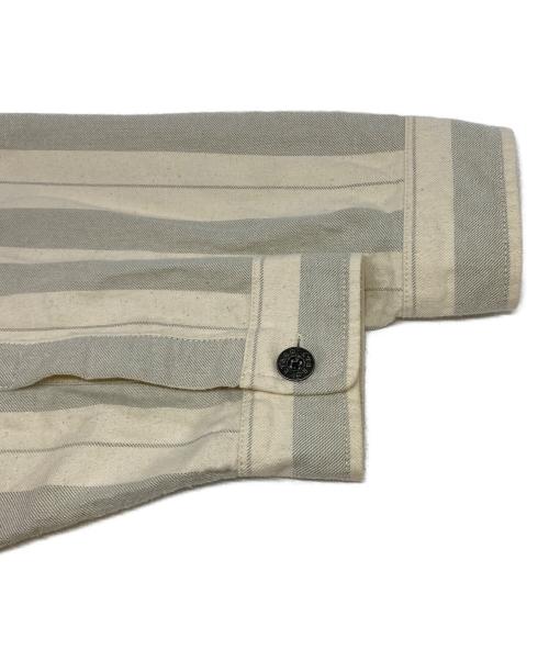 NIGEL CABOURN LYBRO（ナイジェルケーボン ライブロ）NIGEL CABOURN LYBRO (ナイジェルケーボン ライブロ) ARCTIC SHIRT COTTON STRIP アイボリー サイズ:48の古着・服飾アイテム