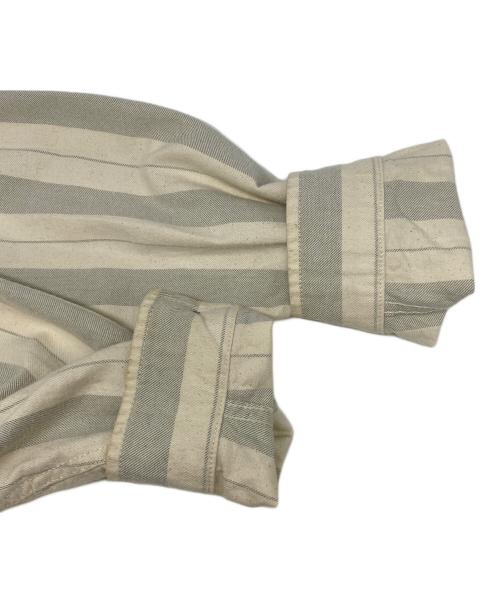NIGEL CABOURN LYBRO（ナイジェルケーボン ライブロ）NIGEL CABOURN LYBRO (ナイジェルケーボン ライブロ) ARCTIC SHIRT COTTON STRIP アイボリー サイズ:48の古着・服飾アイテム
