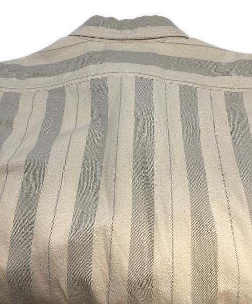 NIGEL CABOURN LYBRO（ナイジェルケーボン ライブロ）NIGEL CABOURN LYBRO (ナイジェルケーボン ライブロ) ARCTIC SHIRT COTTON STRIP アイボリー サイズ:48の古着・服飾アイテム