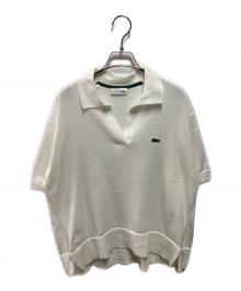 LACOSTE（ラコステ）の古着「ニットポロシャツ」｜ホワイト