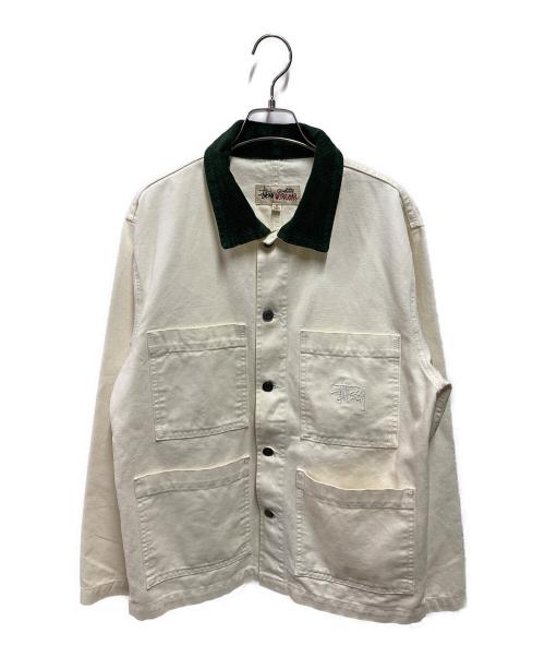 stussy（ステューシー）stussy (ステューシー) Cord Collar Canvas Chore ホワイト サイズ:Ｓの古着・服飾アイテム