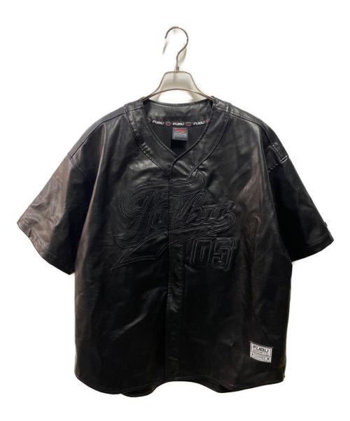 FUBU（フブ）FUBU (フブ) FAUX LEATHER BASEBALL SHIRTS ブラック サイズ:Lの古着・服飾アイテム