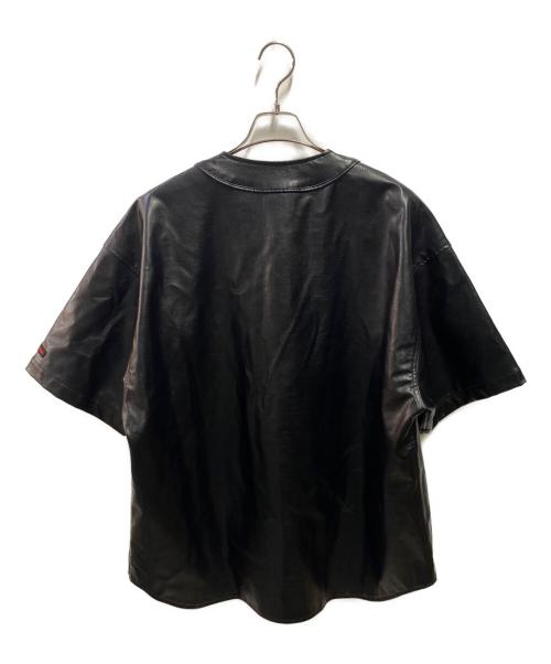 FUBU（フブ）FUBU (フブ) FAUX LEATHER BASEBALL SHIRTS ブラック サイズ:Lの古着・服飾アイテム