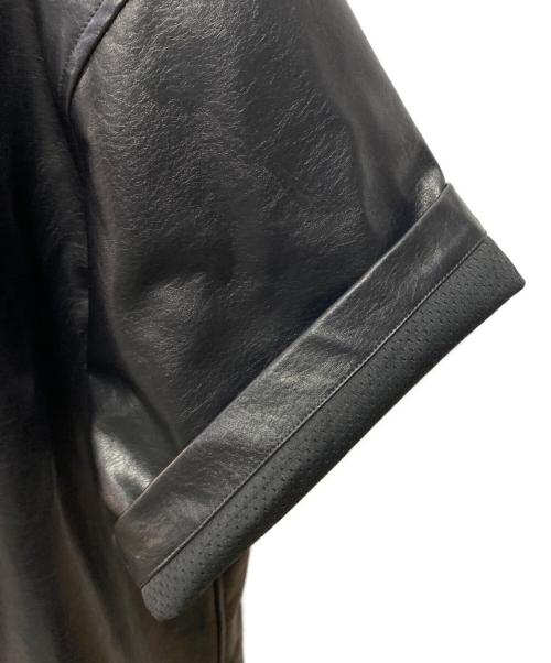 FUBU（フブ）FUBU (フブ) FAUX LEATHER BASEBALL SHIRTS ブラック サイズ:Lの古着・服飾アイテム