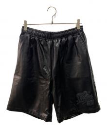 FUBU（フブ）の古着「FAUX LEATHER SHORT PANTS」｜ブラック