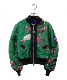 DIESEL（ディーゼル）の古着「刺繍ボンバージャケット」｜グリーン