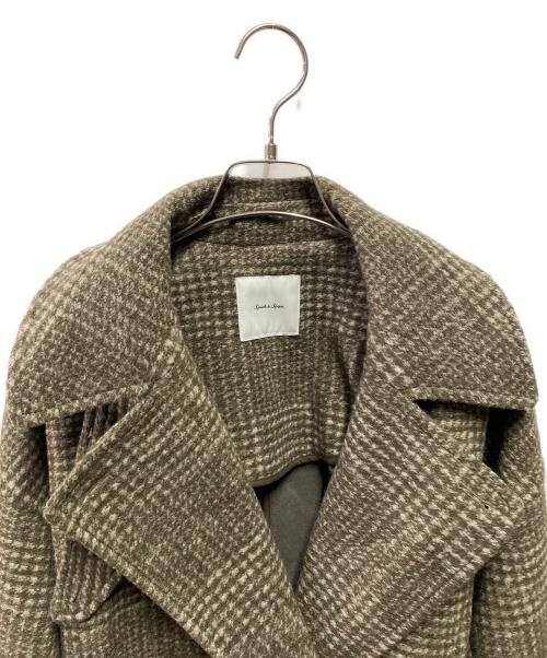 Spick and Span（スピック＆スパン）Spick and Span (スピック＆スパン) Wスライバーチェックハーフコート グリーン サイズ:38 未使用品の古着・服飾アイテム