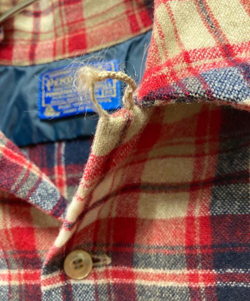 PENDLETON（ペンドルトン）PENDLETON (ペンドルトン) 70's ボードシャツ レッド×ブラウン サイズ:Ｍの古着・服飾アイテム