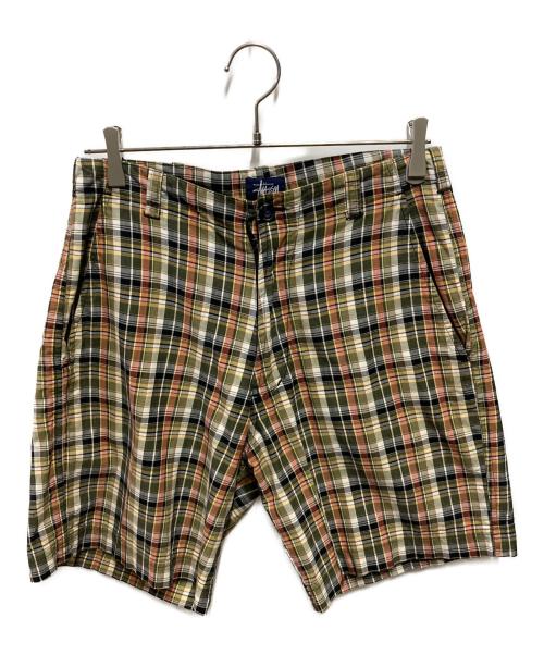 stussy（ステューシー）stussy (ステューシー) 90's チェックショーツ グリーン サイズ:30の古着・服飾アイテム