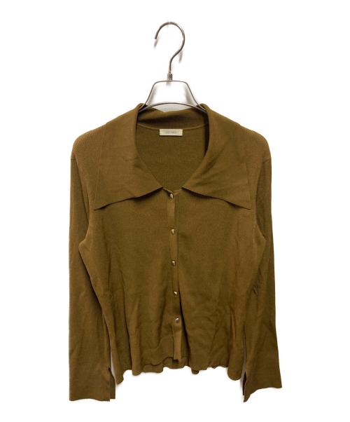 DES PRES（デ プレ）DES PRES (デ プレ) コンフォートレーヨンストレッチ シャツカラーカーディガン ブラウン サイズ:ＦＲＥＥの古着・服飾アイテム