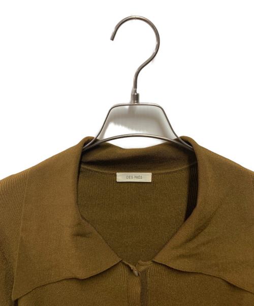 DES PRES（デ プレ）DES PRES (デ プレ) コンフォートレーヨンストレッチ シャツカラーカーディガン ブラウン サイズ:ＦＲＥＥの古着・服飾アイテム