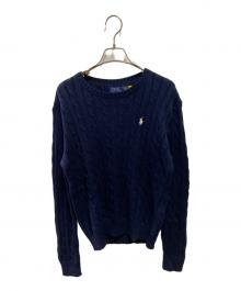 POLO RALPH LAUREN（ポロ・ラルフローレン）の古着「ケーブルニット」｜ネイビー